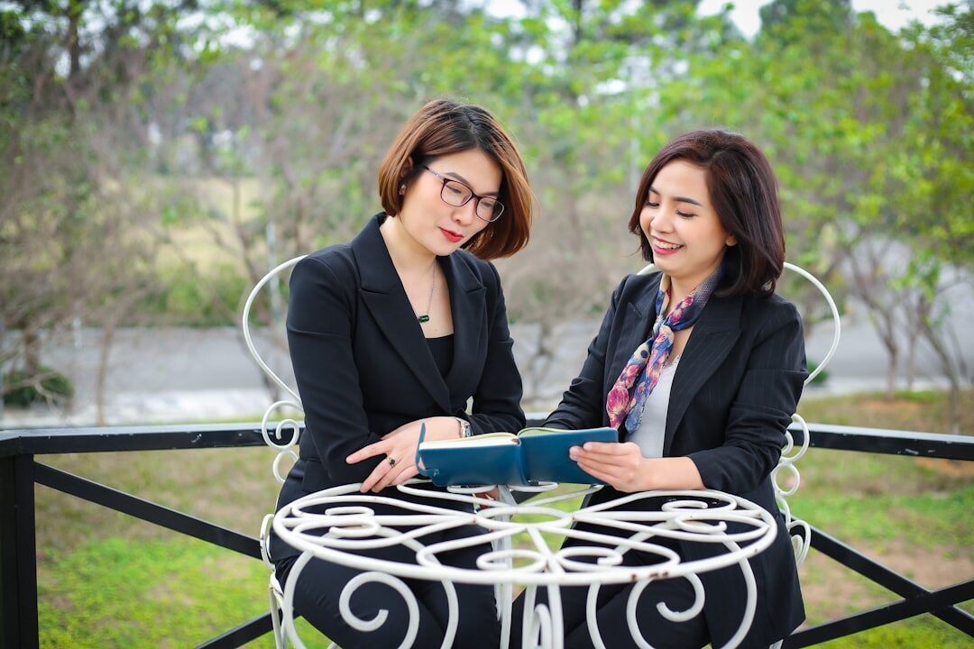 businesswoman sharing success story