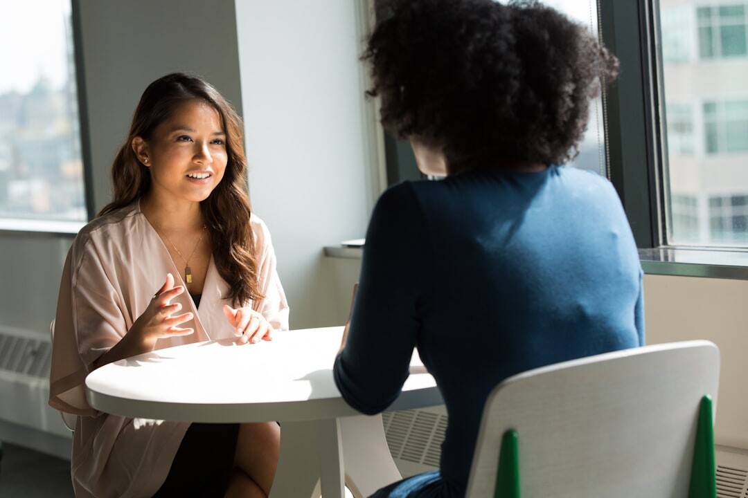 businesswoman sharing success story
