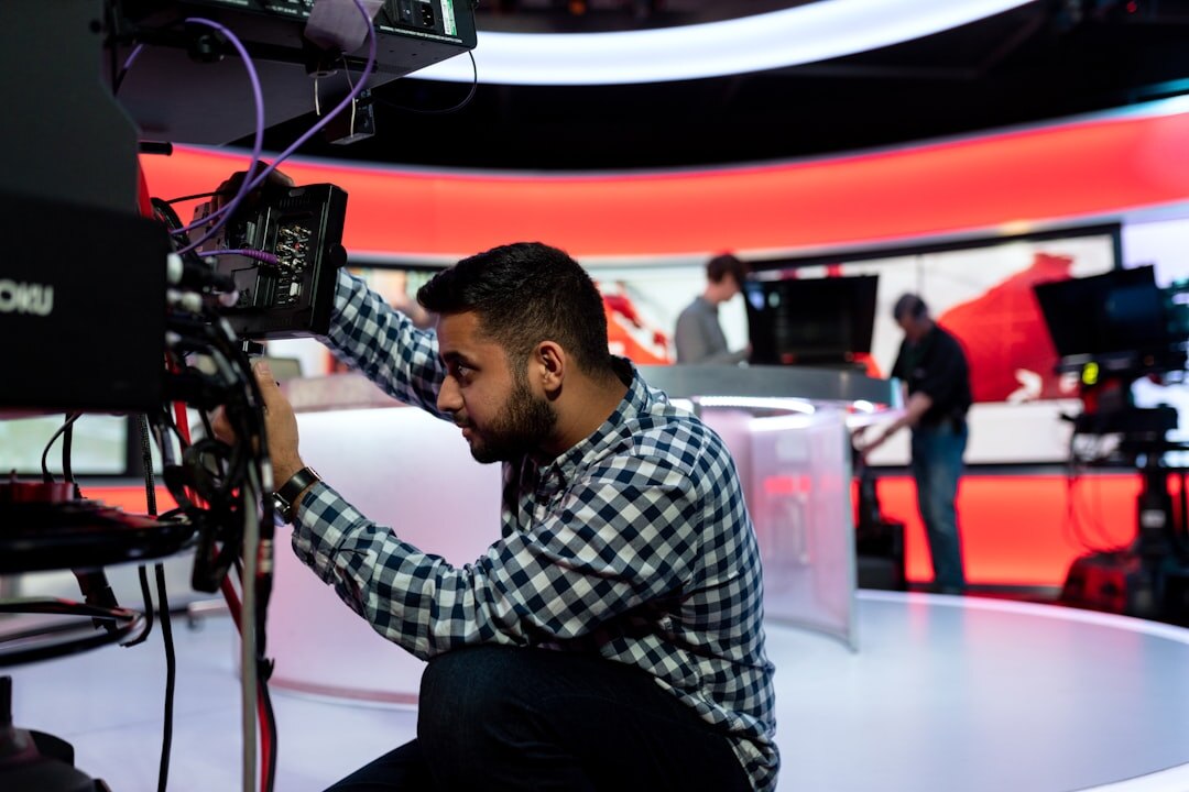 news broadcast studio