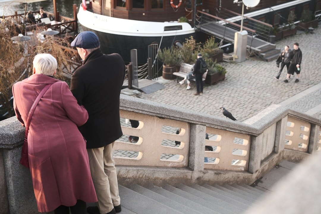 couple walking city