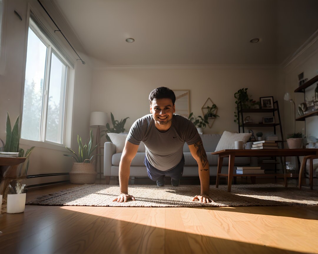 athlete relaxing at home
